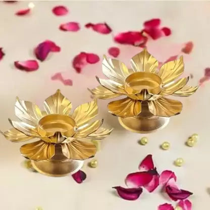 Candle Holder metal Lotus Tealight holder Metal Stand for Wedding Give Aways Home Decor Candle Holder Diwali decoreSet.