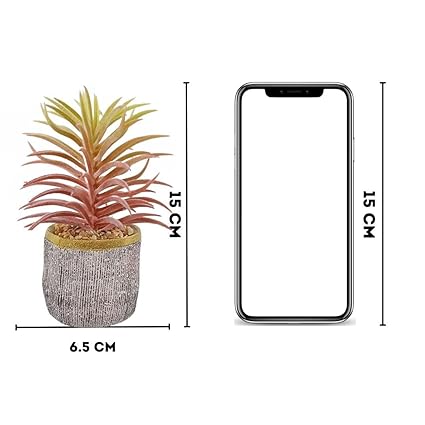 Mini Artificial Succulent with Ceramic Pot for Home Decor