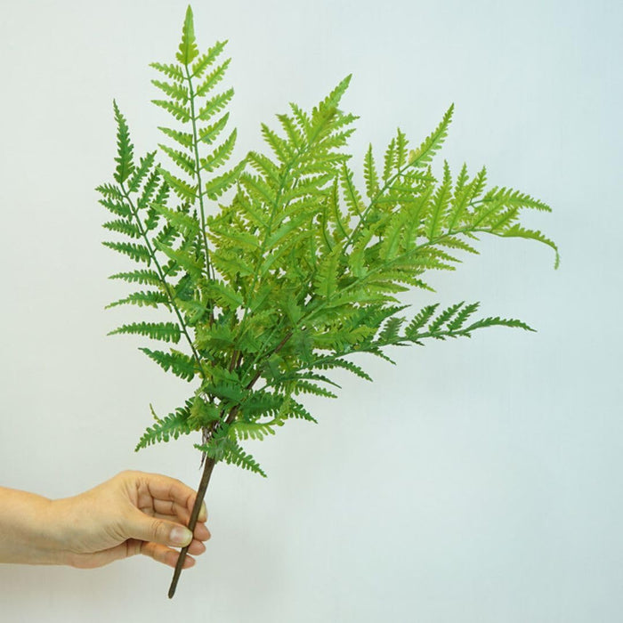 Artificial Flower Fren Bunch Leaves for Gifting, Home Decor, Balcony, Office, Bedroom, Living Room Decor, Raksha Bandhan (1 Bunch,Green,PVC) (36 cm) (without Vase)
