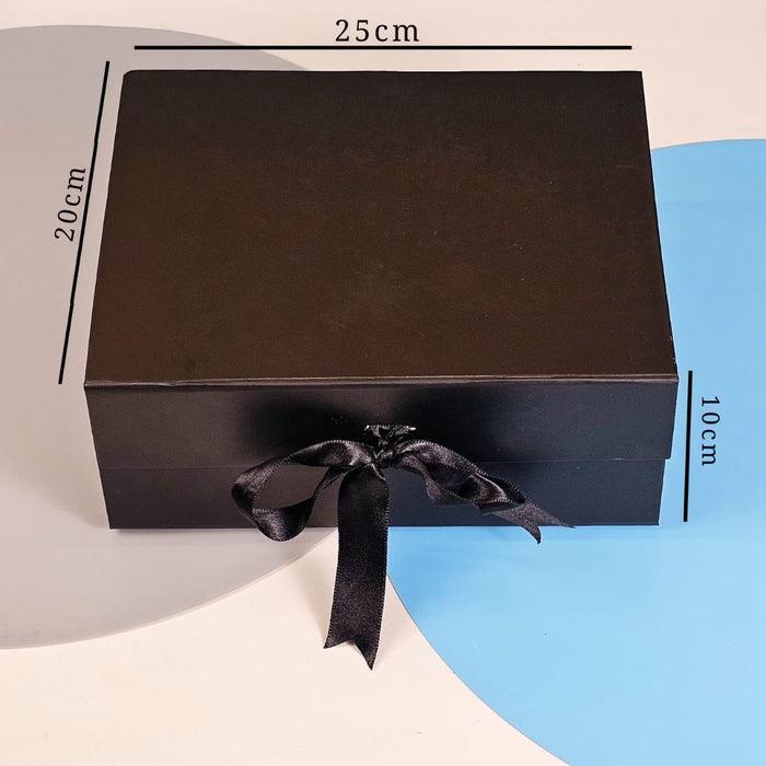 Collapsible Magnetic Gift Box with Satin Ribbon | Premium Folding Rigid Cardboard Box for Gift Hampers, Wedding, Valentine & Multipurpose Packaging