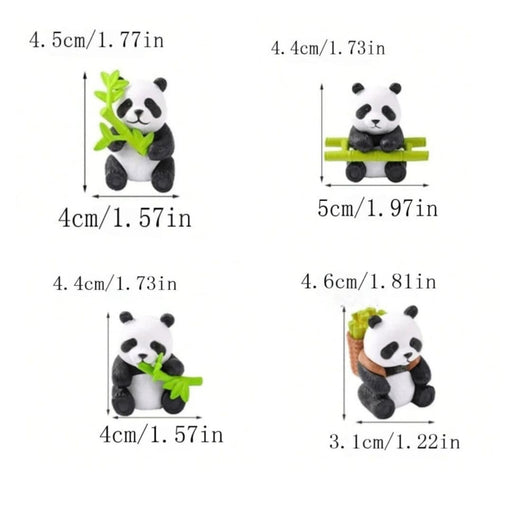 Panda Miniature Set for Unique Gift,Home,Living Room,Office,Restaurant Decor,Showpiece,Perfect Decoration Items(Multicolor)(Poly Resin)