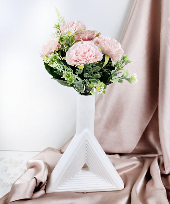 Carnation Sticks Artificial Flowers Bouquet Sticks for Gifting, Home Decor, Room,Bedroom, Living Room, Anniversary Decoration Diwali Decor(Material: Fabric) (Without Vase Pot)