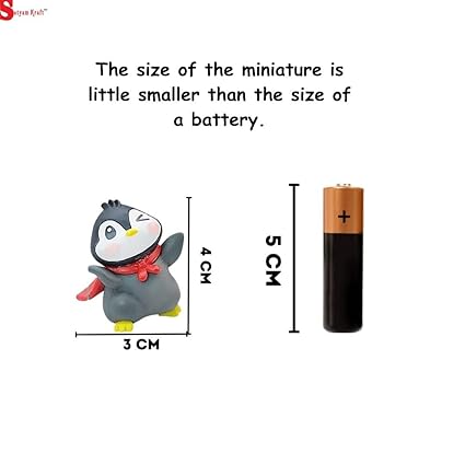 Resin Penguin Miniature for Unique Gift, Home, Bedroom, Living Room, Office, Restaurant Decor, Figurines and Garden Decor Items(1 Set, Multicolor)(Resin)