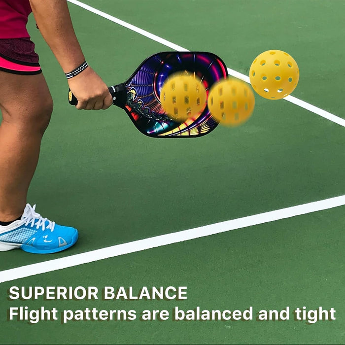 1 Pickleball Paddle Set (Only 2 Racquets)-Durable Surface with Cushion Comfort Handle Grip, Lightweight Outdoor Pickle Ball Game Kit for Kids & Adults (2 Racquets)