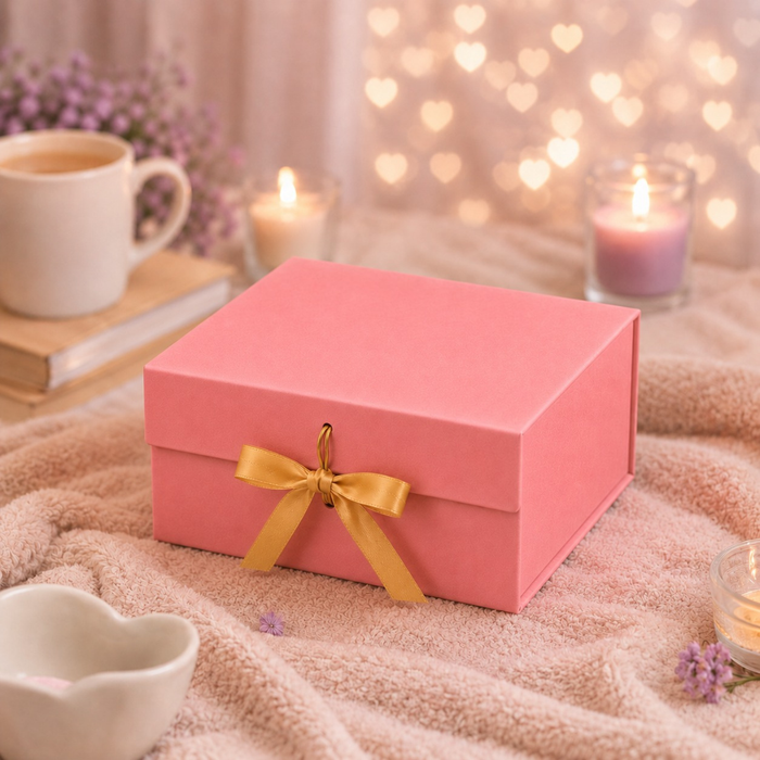 Collapsible  Without Magnet  Decorative Folding Paper Cardboard /Box with ribbon,DIY Box for Gift Hamper,Valentine Gifting,Wedding gifing.