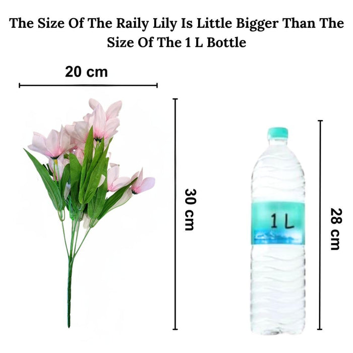 Artificial Rain Lily Flower for Gifting, Home Decor, Office, Bedroom, Balcony, Living Room, Restaurant, Event Decoration (Light Pink)