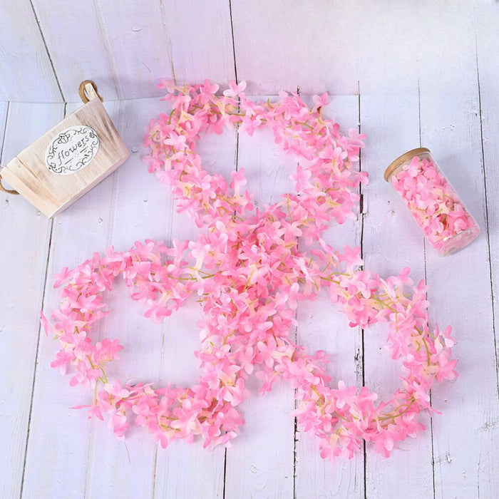 Artificial Ixora Flower Garlands, Wall Hanging decorative String Lines items for Anniversary Decoration, Home Decor, Pooja, Functions Decor (Small petals)