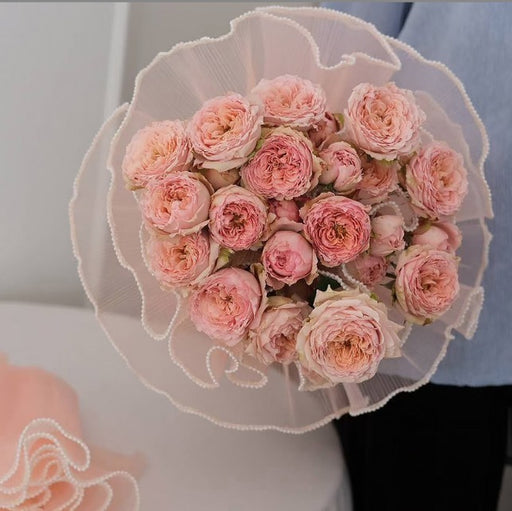 Wrinkled Flower Wrapping Mesh Net With White Ball chain top with beads for Gift Packaging | Wedding, Birthday, Anniversary, Engagement, Thanksgiving Decoration | Wrapping Paper | Greeting Cards & Party Supply | Flower, Bouquet Packaging Sheet