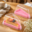 Triangle Pastry Box with Clear Lid & Pink Base for Cake Slice, Pastry, Dessert, Bakery Packing, Birthday Party, Catering & Return Gift Packaging
