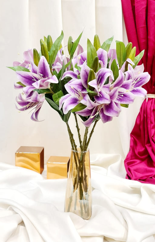 Head Lily Artificial Flowers Sticks for for Gifting, Home Decor  Petals Lily