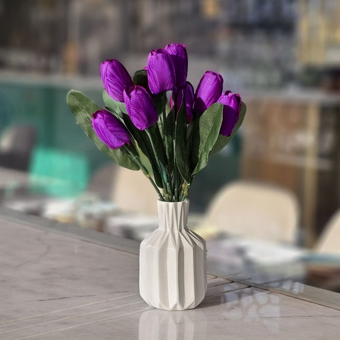 Artificial Tulip Lily Flower Sticks for Home Decor, Bedroom, Office, Living Room, Table Decor, Rakshabandhan Fetivals & Anniversary Decoration (without Vase Pot)