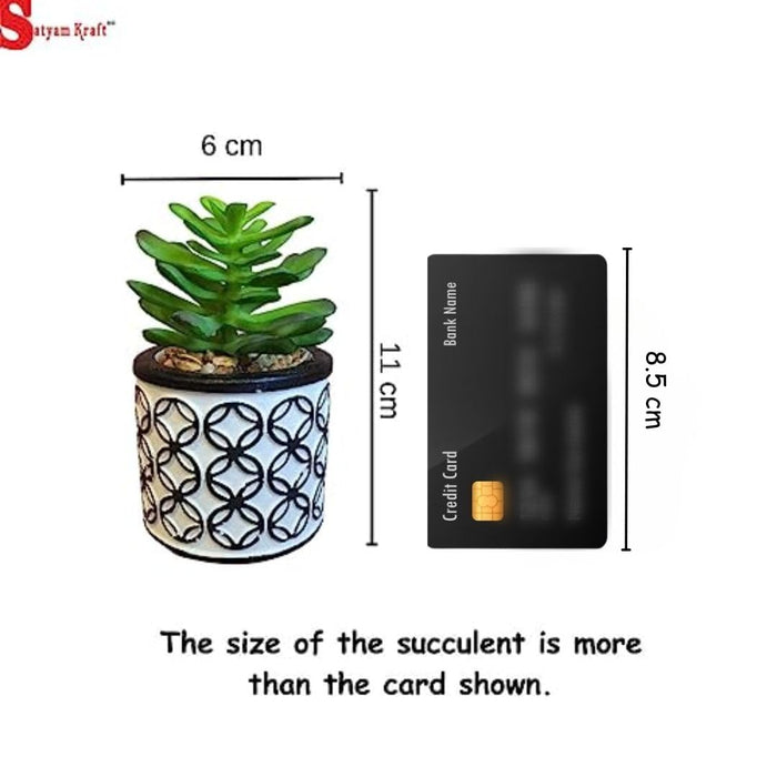 Mini Artificial Green Succulent with Aesthetic Ceramic Pot, Indoor to Add Charm to Your Home Decor