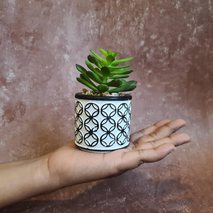 Mini Artificial Green Succulent with Aesthetic Ceramic Pot, Indoor to Add Charm to Your Home Decor