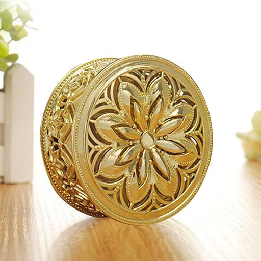 Small Round Decorative Golden Acrylic Box For Mini Storage, Gift box, Ring Jewellery Trinket Box, Candy Container Case DIY, Wedding gift, Return gift, Christmas Decoration Item (Golden Boxes) (Small)