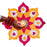 Rajwadi Multi Colour Flower pompom Design Rangoli, Easy to Use. Just Set up with your own choice and make Rangoli for Floor Home Diwali Decoration DIY