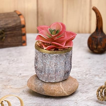 Mini Artificial Succulent with Ceramic Pot Exquisite Faux Plant to Add Charm to Your Home, Perfect for Gifting, Office, Home Decor