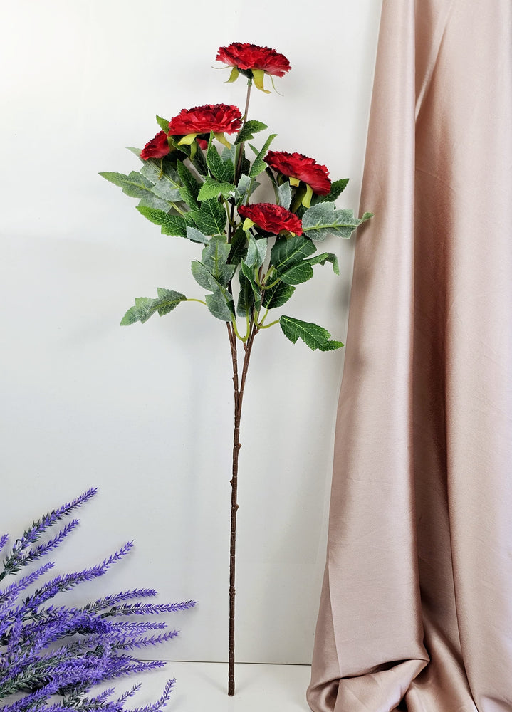 Carnation flower Sticks Artificial Flowers Bouquet Sticks for Gifting, Home Decor, Room,Bedroom, Living Room, Anniversary Decoration,Diwali Decor (Material: Fabric) (Without Vase Pot)
