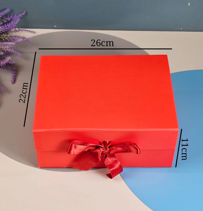 Collapsible  Without Magnet  Decorative Folding Paper Cardboard /Box with ribbon,DIY Box for Gift Hamper,Valentine Gifting,Wedding gifing.