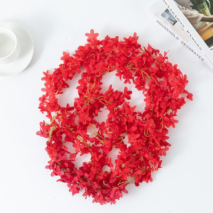 Artificial Ixora Flower Garlands, Wall Hanging decorative String Lines items for Anniversary Decoration, Home Decor, Pooja, Functions Decor (Small petals)