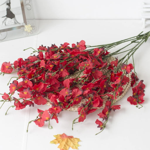 Butterfly Orchid Flower Sticks Artificial Flower Bunch for Gifting, Home Decor, Bedroom, Garden, Balcony,Table Top, Office Corner Decoration and Craft(Pack of 5)