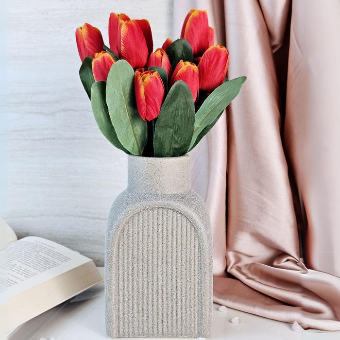 Artificial Tulip Lily Flower Sticks for Home Decor, Bedroom, Office, Living Room, Table Decor, Rakshabandhan Fetivals & Anniversary Decoration (without Vase Pot)