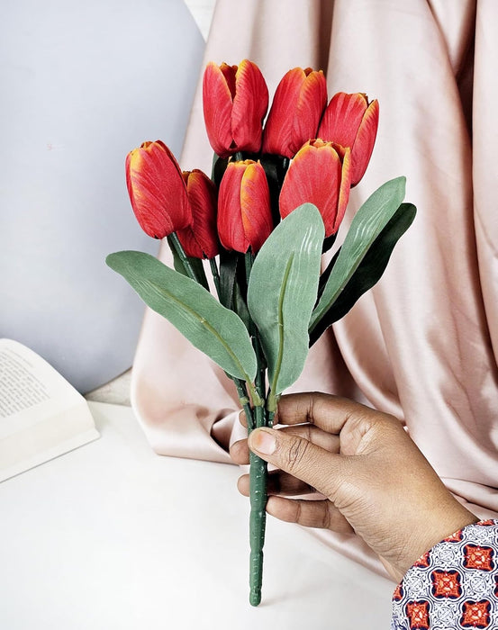 Artificial Tulip Lily Flower Sticks for Home Decor, Bedroom, Office, Living Room, Table Decor, Rakshabandhan Fetivals & Anniversary Decoration (without Vase Pot)