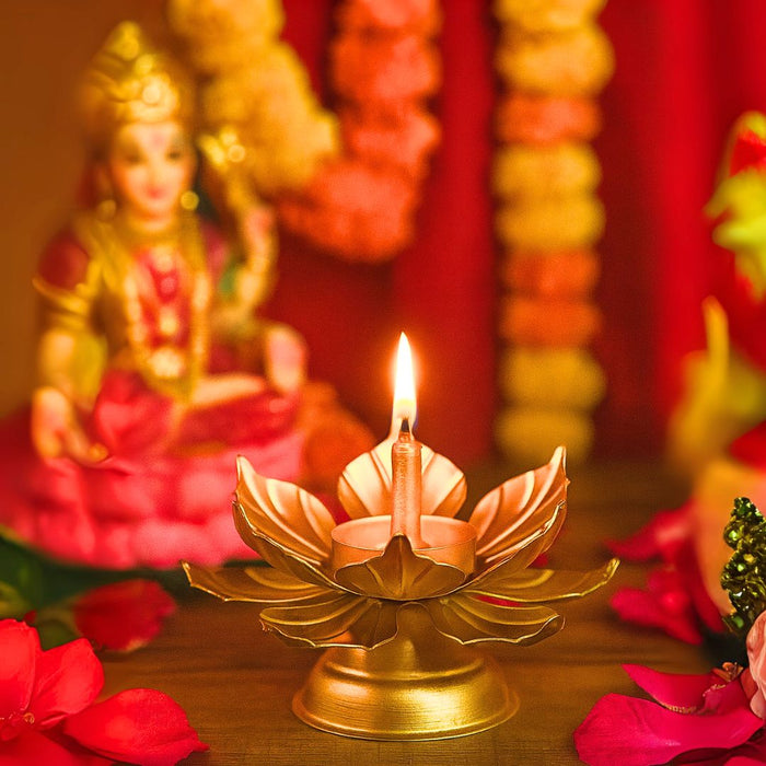 Candle Holder metal Lotus Tealight holder Metal Stand for Wedding Give Aways Home Decor Candle Holder Diwali decoreSet.