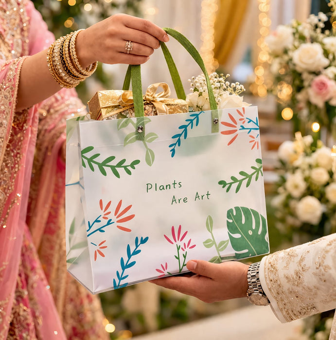 Floral  PVC Gift Bags 8×10×4 inches (small)