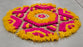 Rajwadi Multi Colour Flower pompom Design Rangoli, Easy to Use. Just Set up with your own choice and make Rangoli for Floor Home Diwali Decoration DIY