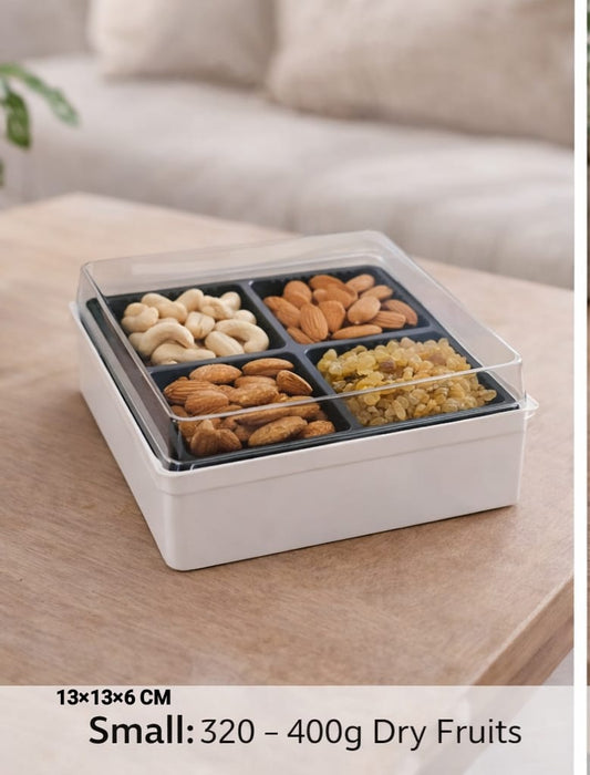 4 Cavity Packing Box | Disposable  Box for  Brownies,Cake, Cookies ,Picnic,Gifting & Premium Packing
