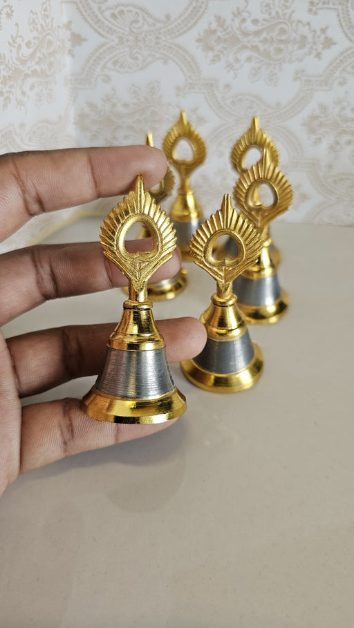 Wedding Bell (Gantdi/rattle)for Home Mandir Décor, Marriage gungroo,Shadi -Sagai, Engagment,bride entry, aarti,Magal Phera bell, Barati Swagat, Varmala,christmas bell Stick, pooja, puja mandir (size 7 cm)