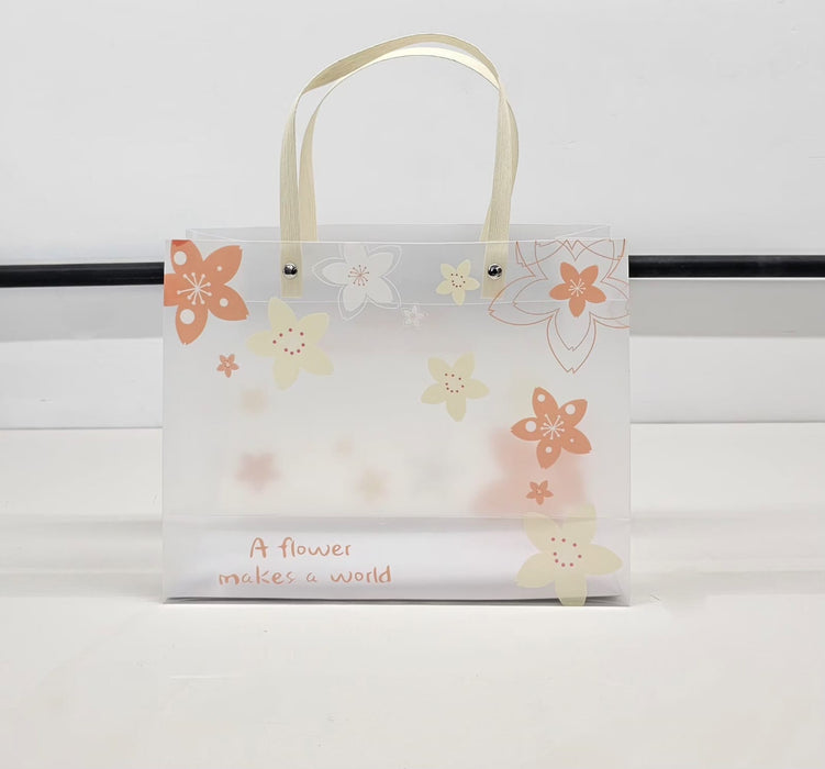 Floral  PVC Gift Bags 8×10×4 inches (small)