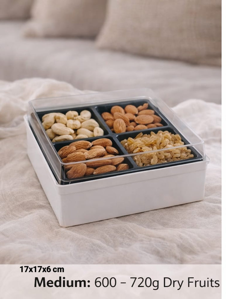 4 Cavity Packing Box | Disposable  Box for  Brownies,Cake, Cookies ,Picnic,Gifting & Premium Packing