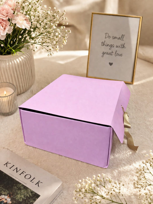 Collapsible  Without Magnet  Decorative Folding Paper Cardboard /Box with ribbon,DIY Box for Gift Hamper,Valentine Gifting,Wedding gifing.