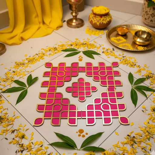 Kolam Rangoli 3ft x 3ft [36 inch] – Wedding, Haldi & Mehndi Ceremony Decor