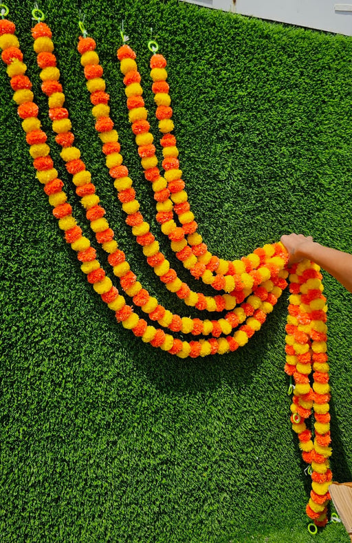 Artificial Genda Phool Garland – Ganga Jamna Galgota Marigold Mala, 60 Inch