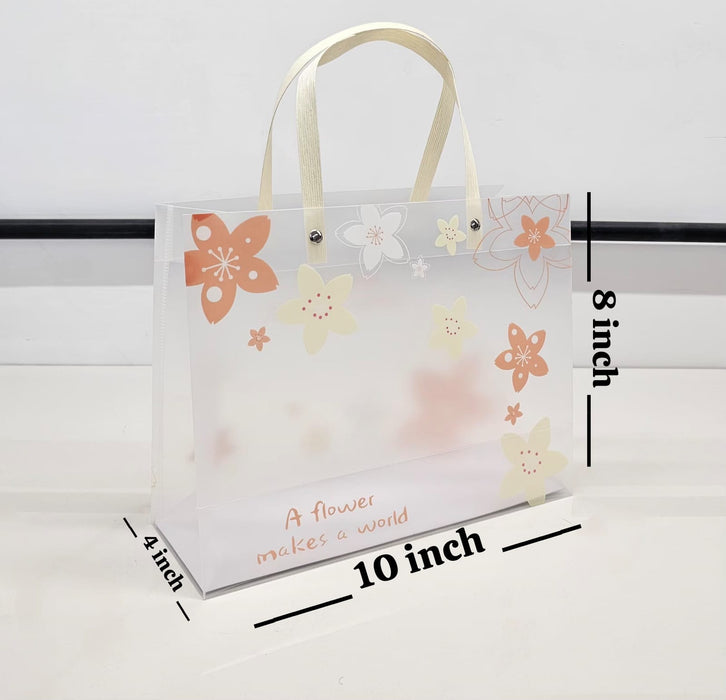 Floral  PVC Gift Bags 8×10×4 inches (small)