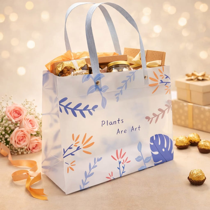 Floral  PVC Gift Bags 8×10×4 inches (small)