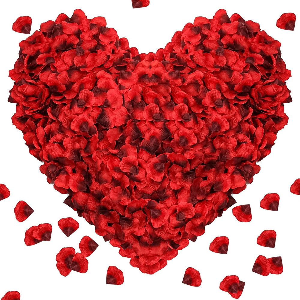 Artificial Rose Petals for Decoration Perfect for Her Him Valentine’s Day Romantic Decor for Wedding Anniversary New Year Candle Light Dinner Bedroom Table Party Decor.