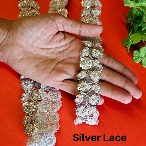 Lace Border with Pearls & Tikki  jari Embroidery Work,dori lace,lace Border,Blouse lace,Saree Border,Dupatta,lahenga, Art Craft