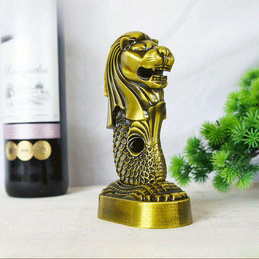 Merlion Singapore Metal Statue showpiece Antique Statue for Room, Office, Decorative Showpeice for Home, Desk Decor, Table Stand (Metal)