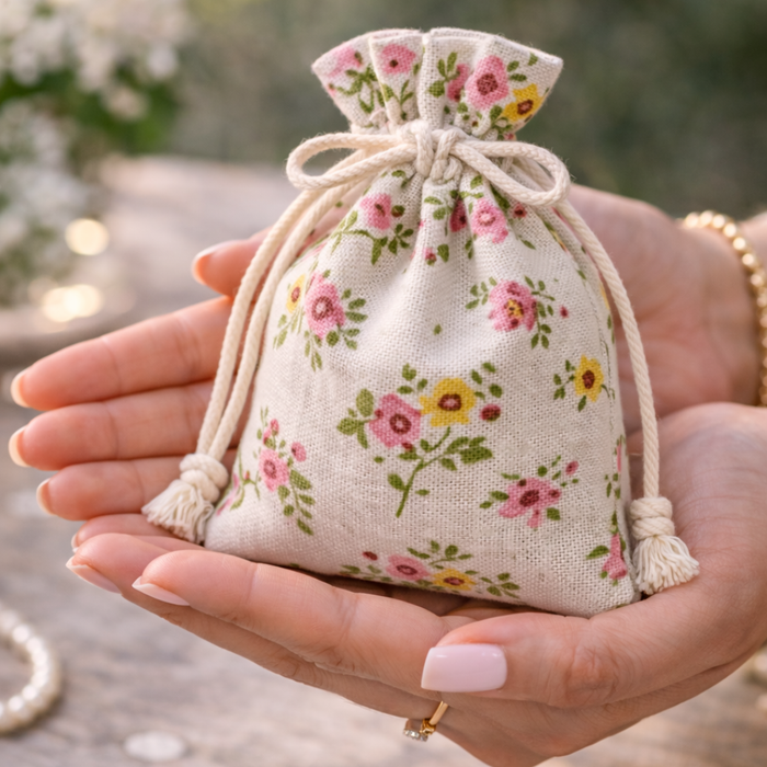 Drawstring Mini stylish Storage Potli pouches for Small Jewelries, Money, Paper Notes Women Wallet, Gift Bags, Christmas return gift