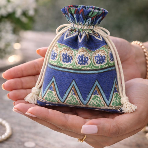 Drawstring Mini stylish Storage Potli pouches for Small Jewelries, Money, Paper Notes Women Wallet, Gift Bags, Christmas return gift