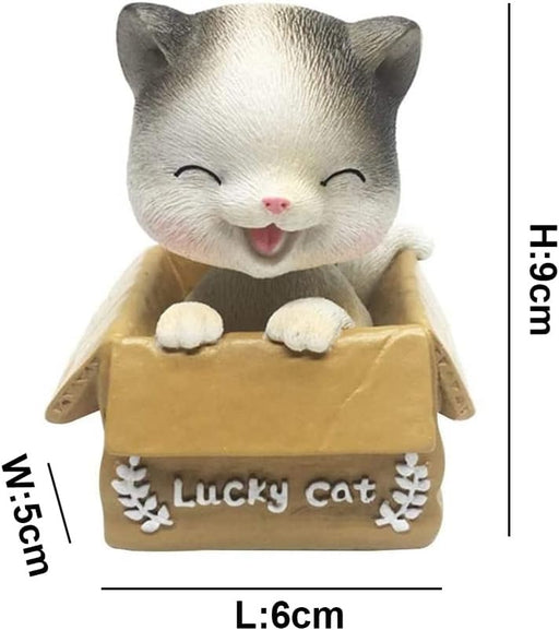 Bobble Head Shaking Cat, Ideal for Car Dashboard Miniature Decorative Figurines Decor for Living Room Decoration, Home, Office