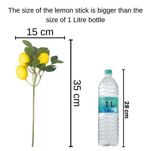 Lemon Plant Stick, Elevate Your Décor with Artificial Lemon Branches Lifelike Lemon Tree Plants for Vase Display in Home, Garden, Office, Living Room (35 cm)