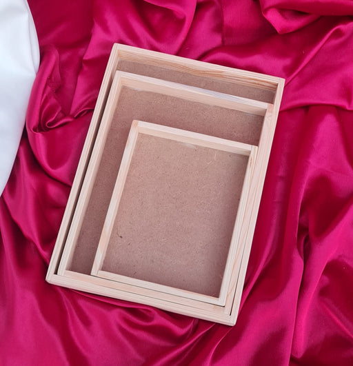 Small Multipurpose Decorative Pinewood  Rectangle Tray for Gift Hamper,Wedding Gifting Boxes and Decoration Purpose.