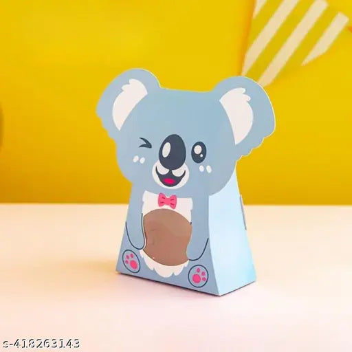 Satyam Kraft's Koala Animal Shape Folding Storage Paper Box, Perfect for Packing Chocolate, Dry Fruits, Birthday, Engagement, Return Gift, Baby Shower, Festivals