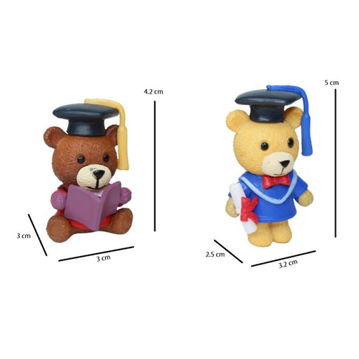 Teddy Bear Miniature Set for Home, Bedroom, Living Room, Office, Restaurant Decor, Figurines and Christmas Decorartion Items (Multicolor)(4 Piece in 1 Set)