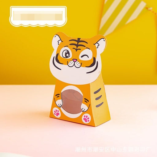 Satyam Kraft's Tiger Animal Shape Folding Storage Paper Box, Perfect for Packing Chocolate, Dry Fruits, Birthday, Engagement, Return Gift, Baby Shower, Festivals