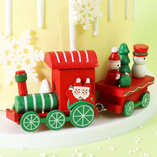 Wooden Train Miniature Decoration  | Santa Claus & Snowman Figurines for Table, Home Decor, Kids Gifting, Showpiece,Miniature
